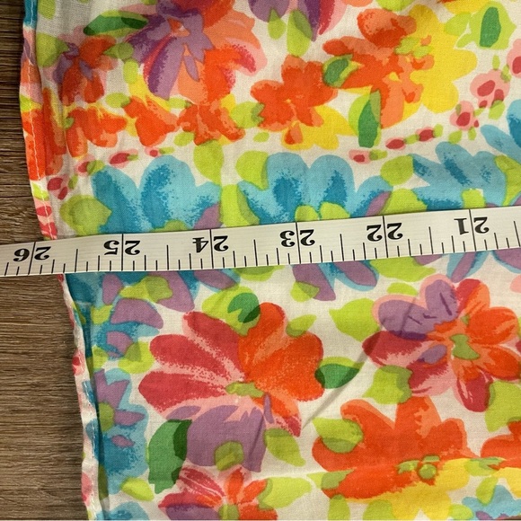 Talbots Blouse Women’s XL Rainbow Floral Embroidered Trim Cotton Happy Bohemian - Picture 8 of 10